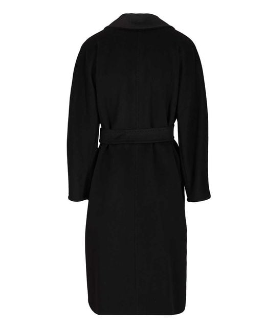 Max Mara Black Double-Breasted Coat With Belt