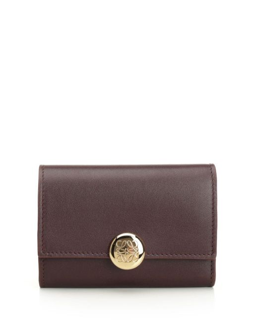Loewe Purple Pebble Wallets Bordeaux