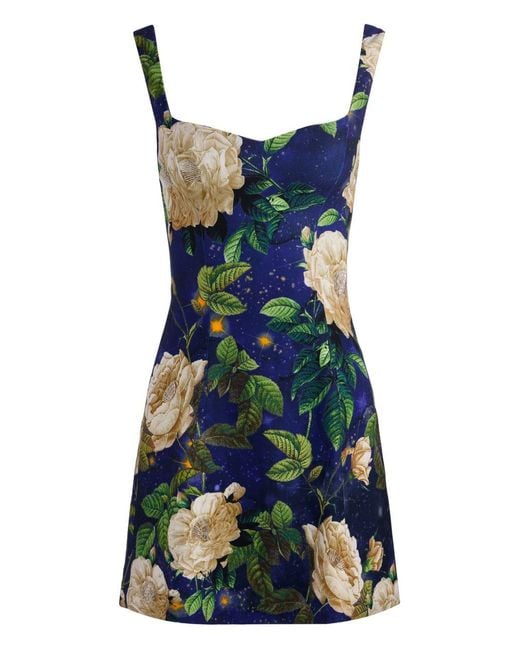 Alice + Olivia Blue Printed Mini Dress