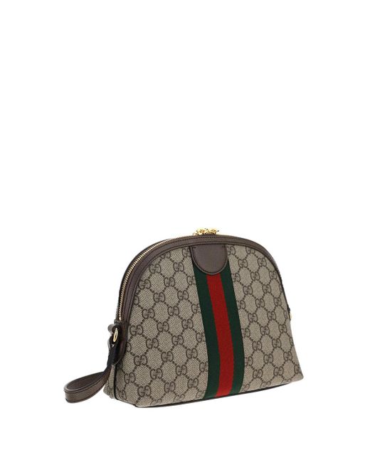 Borsa a spalla in Tessuto GG Supreme e pelle con iconica Banda Web di Gucci in Multicolor