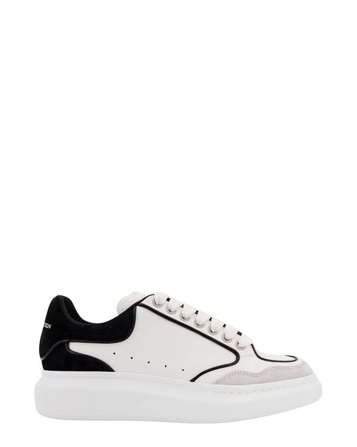 Alexander McQueen White Oversized Panelled Leather Sneakers for men