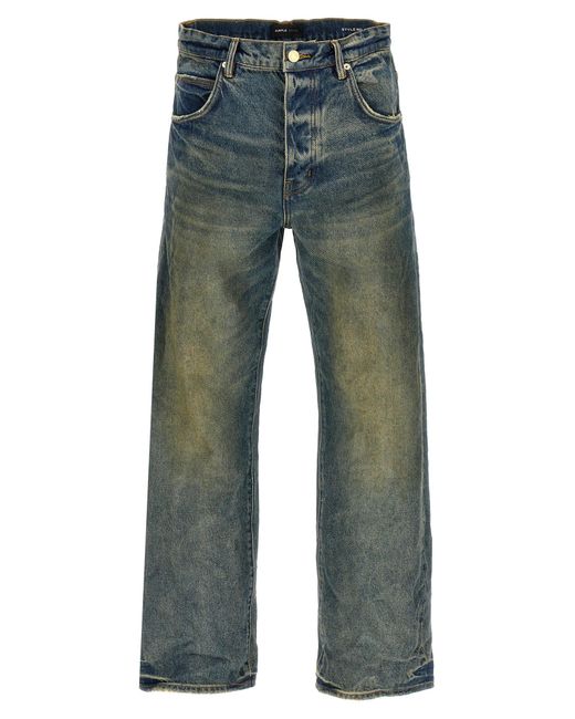 Purple Blue Relaxed Vintage Dirty Jeans for men
