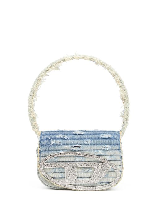 DIESEL Blue 1Dr Denim Shoulder Bag With Used Effect