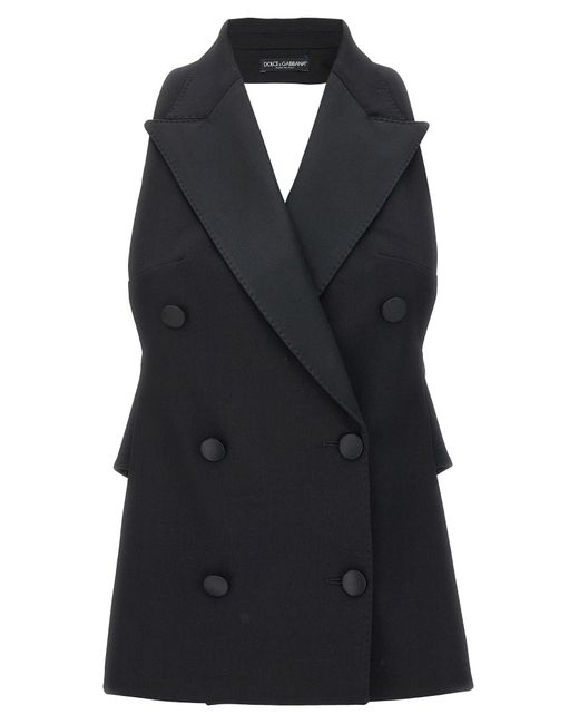 Dolce & Gabbana Black Double-Breasted Vest