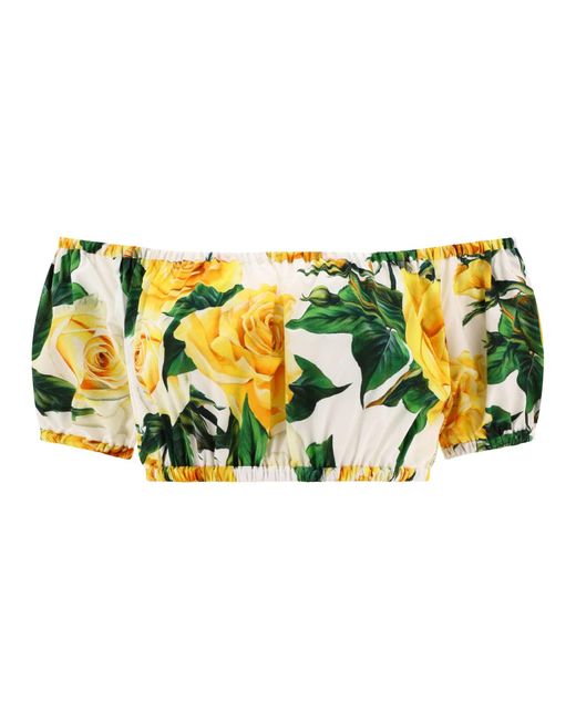 Dolce & Gabbana Yellow 'Rose Gialle' Top