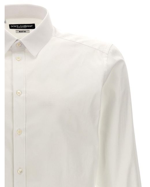 Dolce & Gabbana White Logo Embroidery Shirt Shirt, Blouse for men