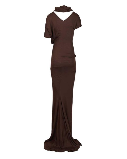 Rick Owens Women's Brown Lilith Long Dress Dresses Rick Owens Women's Brown Lilith Long Dress Dresses