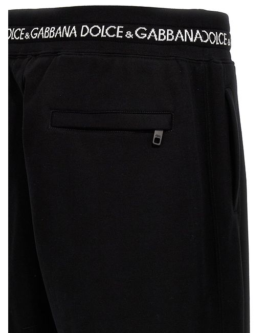 Logo Joggers Pantaloni Nero di Dolce & Gabbana in Black da Uomo