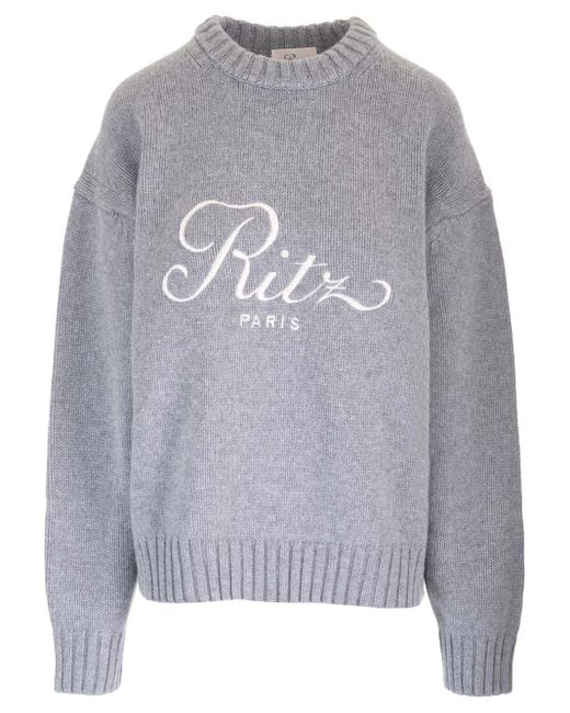 Frame X Ritz Gray Cashmere Knit Sweater Sweatshirts