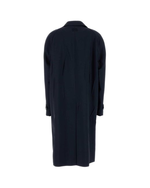 Miu Miu Blue Mohair Blend Oversize Overcoat