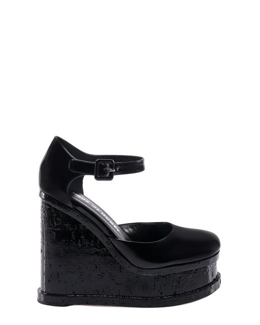 HAUS OF HONEY Black Patent Leather Wedges