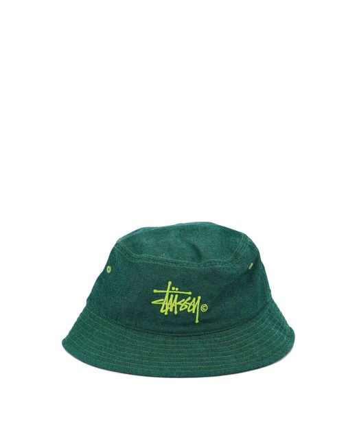 Stussy Green "Copyright" Bucket Hat for men