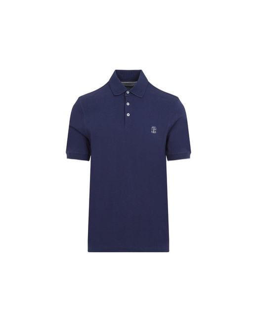 Brunello Cucinelli Polo Blue for men