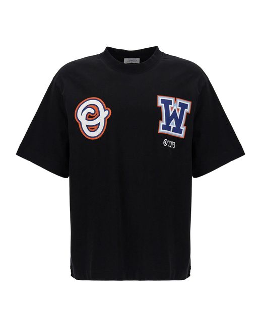 Wiz Skate T Shirt Nero di Off-White c/o Virgil Abloh in Black da Uomo
