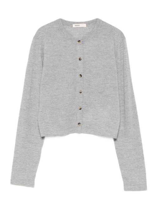 Khaite Gray Brieta Wool Cardigan