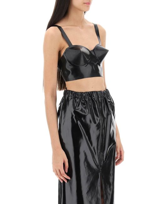 Maison Margiela Black Latex Top With Bullet Cups