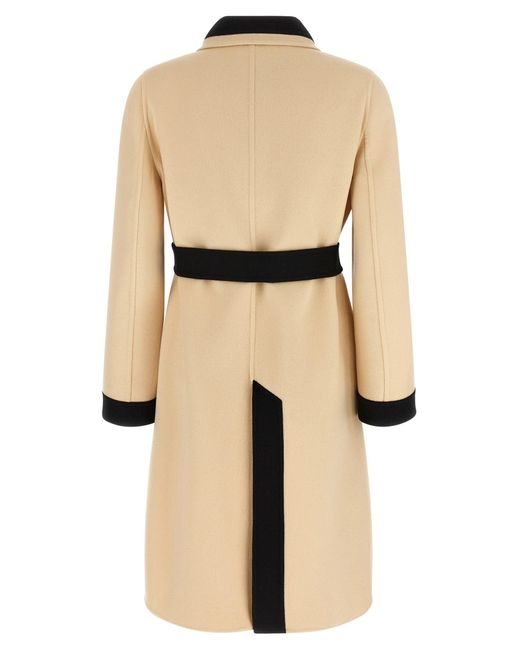 Valentino Garavani Natural Wool Coat Coats And Trench Coats