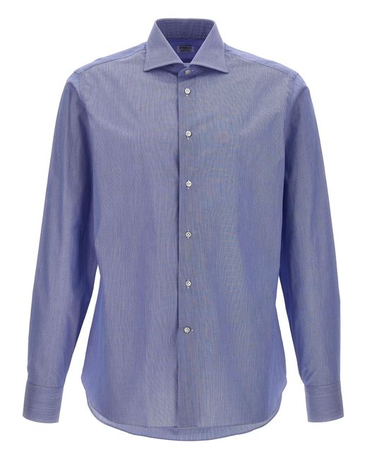 Borriello Blue Falso Unito Shirt, Blouse for men