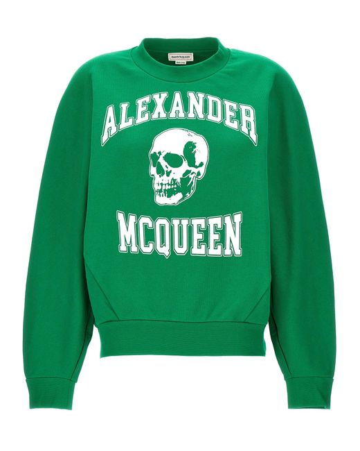 Alexander McQueen Green 'Varsity Skull' Sweatshirt