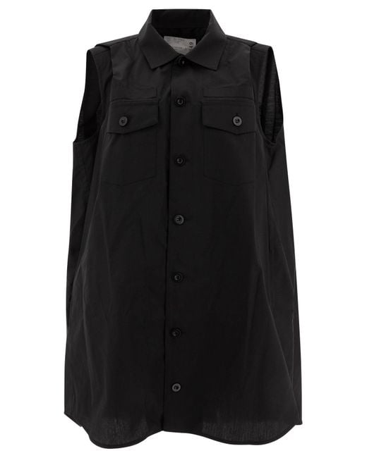 Sacai Black Shirt Dress