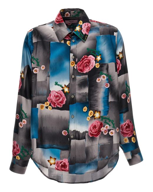 Martine Rose Blue Today Floral Shirt, Blouse for men