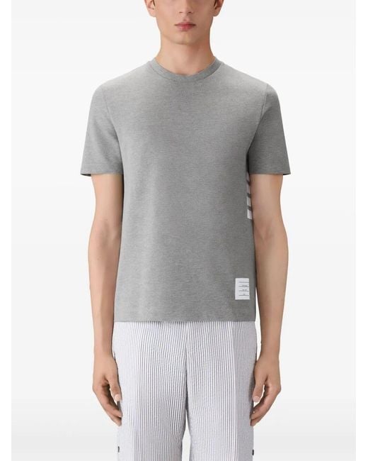 Thom Browne Gray 4-Bar Panel T-Shirt for men