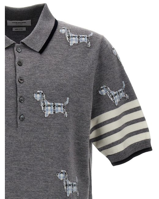 Thom Browne Gray Hector Polo for men