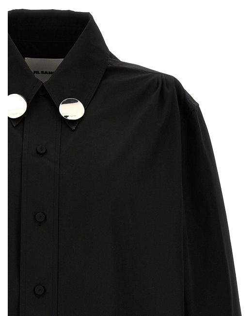 Jewel Detail Shirt Camicie Nero di Jil Sander in Black da Uomo