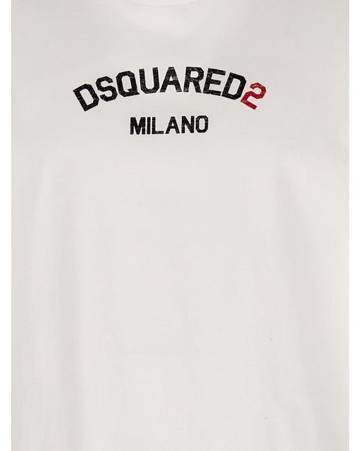 DSquared² White Logo T-shirt for men