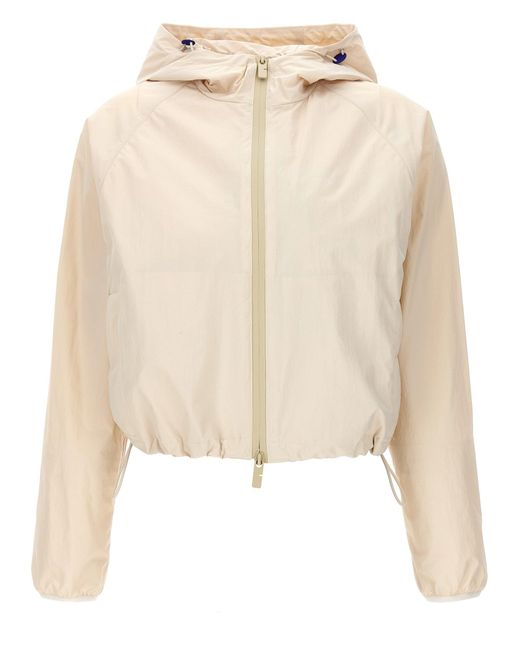 Burberry Natural Cropped Hooded Jacket Casual Jackets, Parka