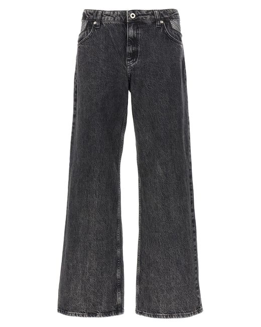 Rhinestone Detail Jeans Nero di Karl Lagerfeld in Blue