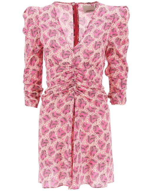 Isabel Marant Pink 'aliniza' Ruched Mini Dress