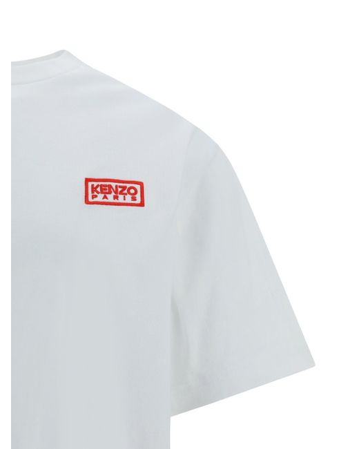 T-Shirt Con Ricamo di KENZO in White da Uomo
