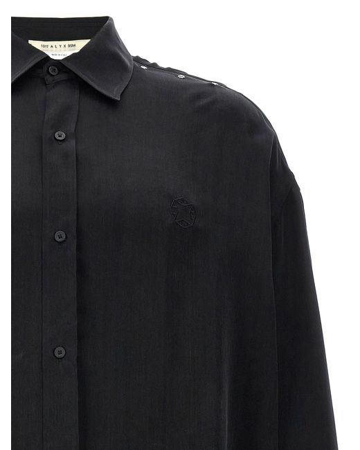 Logo Embroidery Cupro Shirt Camicie Nero di 1017 ALYX 9SM in Black da Uomo