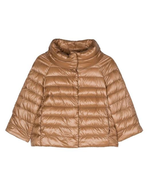 Herno Brown Funnel-Neck Puffer Jacket