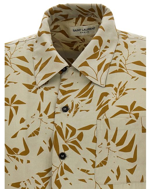 Saint Laurent Multicolor Palm Tree-print Camp-collar Shirt for men