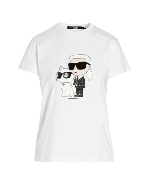 T-shirt 'Ikonik 2.0' di Karl Lagerfeld in White