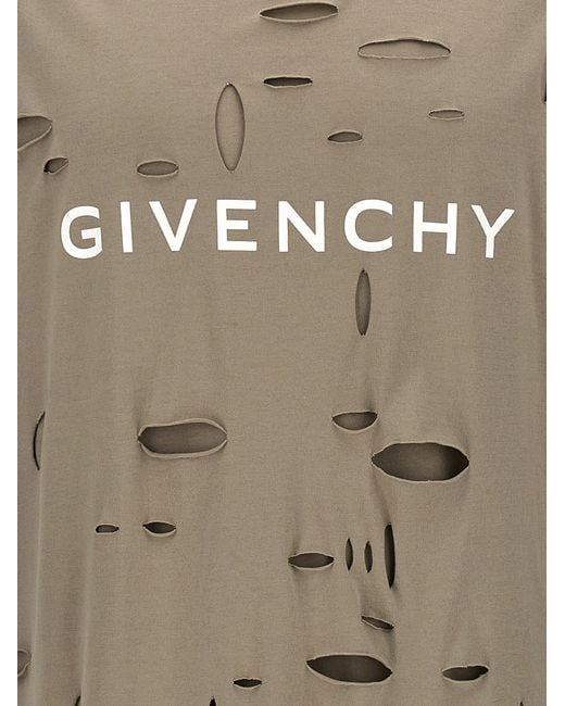 Logo T Shirt Beige di Givenchy in Gray da Uomo