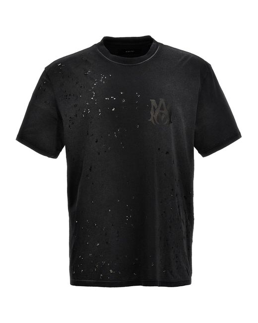 | T-shirt effetto invecchiato | male | NERO | XXL di Amiri in Black da Uomo