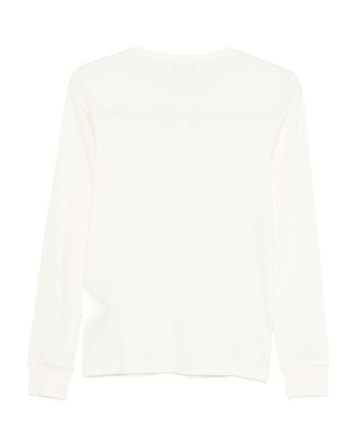Emporio Armani White Cotton Buttoned Long-Sleeve