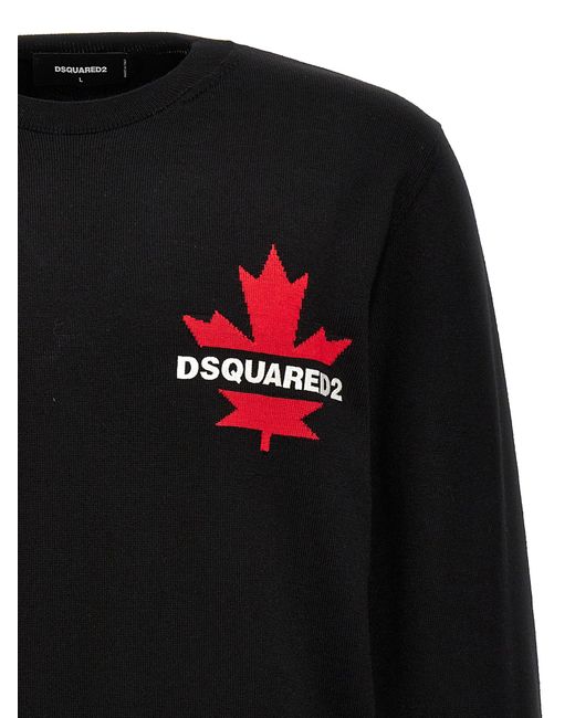 Logo Sweater Maglioni Nero di DSquared² in Black da Uomo