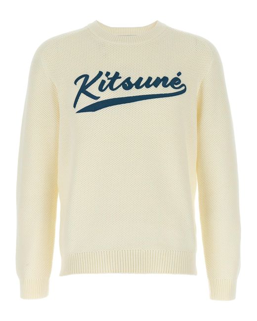 Kitsune Varsity Maglioni Bianco-Uomo di Maison Kitsuné in White da Uomo