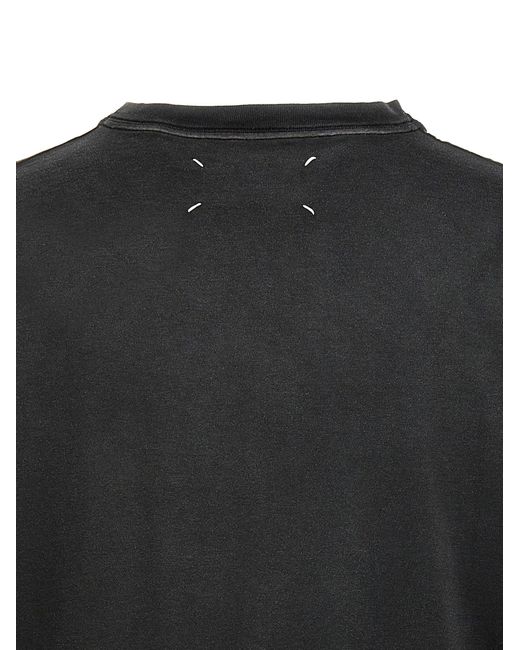 Logo T Shirt Grigio di Maison Margiela in Black da Uomo