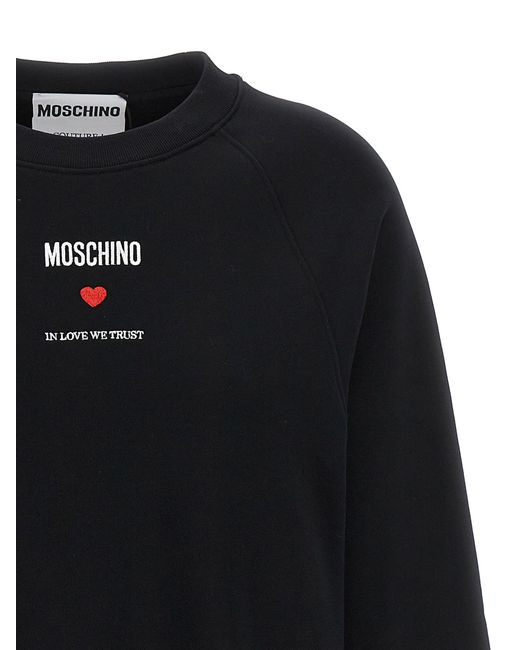 In Love We Trust Felpe Nero di Moschino in Black