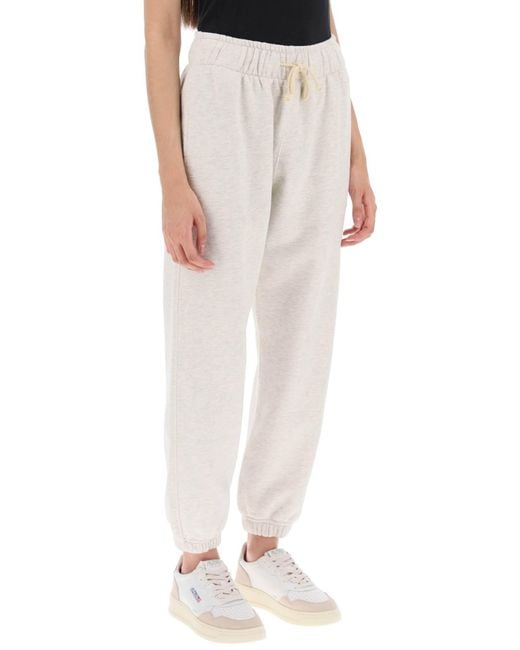 Autry White Melange Sweatpants With Logo Patch