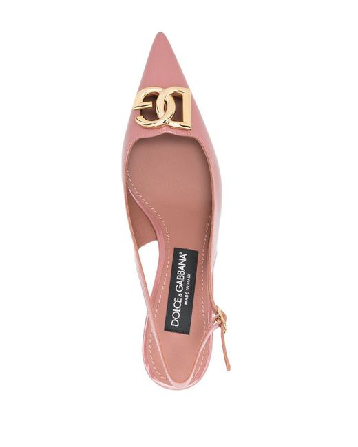 Pumps Con Placca Logo 65Mm di Dolce & Gabbana in Pink