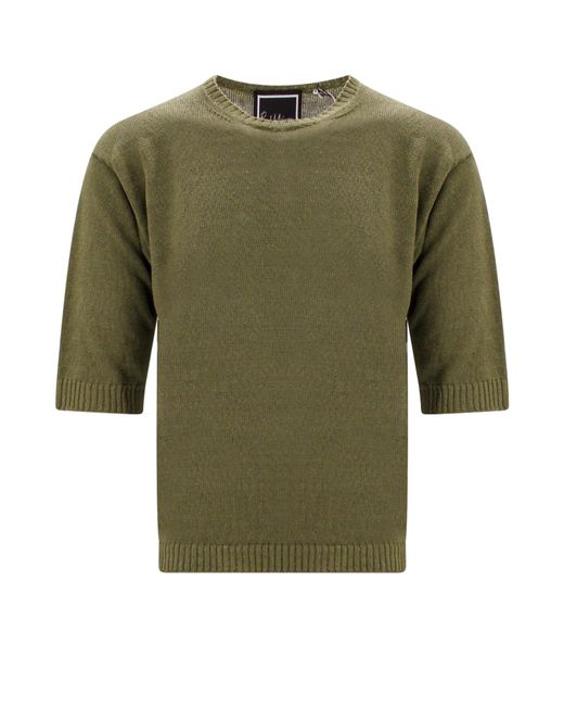 PAUL MÉMOIR Green Linen Sweater for men