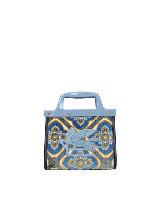 Etro Blue Handbags Fabric Beige