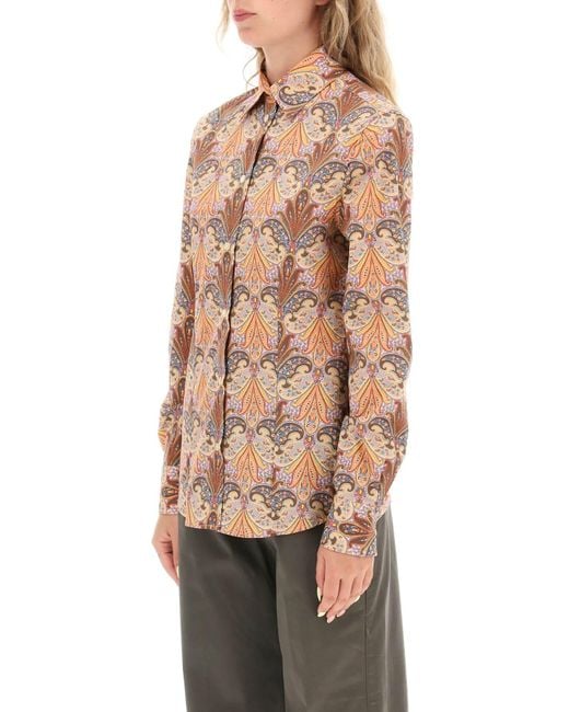Etro Pink Slim Fit Shirt With Paisley Pattern