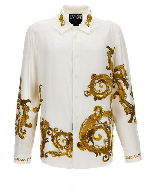Baroque Camicie Bianco di Versace in White da Uomo